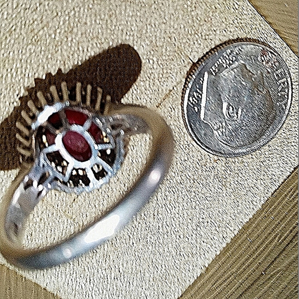 Genuine Ruby Halo Ring - image 3
